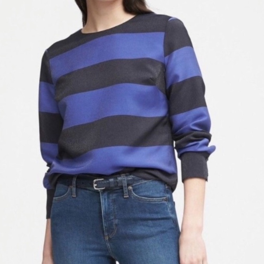NWT‎ Banana Republic Rugby Striped Long Sleeve M - Picture 2 of 5